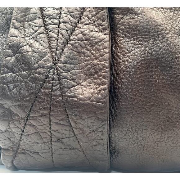 Kenneth Cole New York Leather Tote Brown Slouchy Medium Bag 11x10x8 Work Travel - Picture 7 of 16